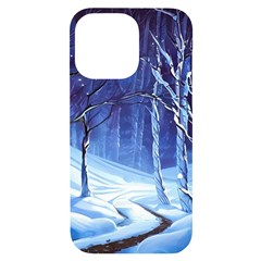 Landscape Outdoors Greeting Card Snow Forest Woods Nature Path Trail Santa s Village Iphone 14 Pro Max Black Uv Print Case by Posterlux