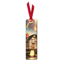 Village House Cottage Medieval Timber Tudor Split Timber Frame Architecture Town Twilight Chimney Small Book Marks by Posterlux