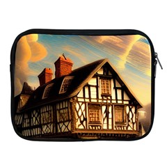 Village House Cottage Medieval Timber Tudor Split Timber Frame Architecture Town Twilight Chimney Apple Ipad 2/3/4 Zipper Cases by Posterlux