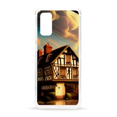 Village House Cottage Medieval Timber Tudor Split Timber Frame Architecture Town Twilight Chimney Samsung Galaxy S20 6 2 Inch Tpu Uv Case by Posterlux