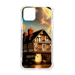 Village House Cottage Medieval Timber Tudor Split Timber Frame Architecture Town Twilight Chimney Iphone 11 Pro 5 8 Inch Tpu Uv Print Case by Posterlux