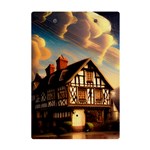 Village House Cottage Medieval Timber Tudor Split timber Frame Architecture Town Twilight Chimney A5 Acrylic Clipboard Back