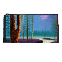 Artwork Outdoors Night Trees Setting Scene Forest Woods Light Moonlight Nature Pencil Case by Posterlux