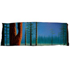 Artwork Outdoors Night Trees Setting Scene Forest Woods Light Moonlight Nature Body Pillow Case (dakimakura) by Posterlux