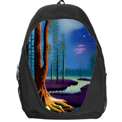 Artwork Outdoors Night Trees Setting Scene Forest Woods Light Moonlight Nature Backpack Bag