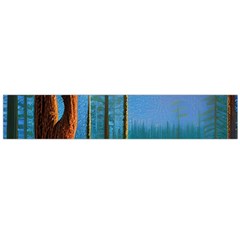 Artwork Outdoors Night Trees Setting Scene Forest Woods Light Moonlight Nature Large Premium Plush Fleece Scarf 