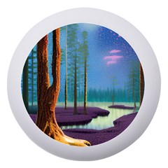 Artwork Outdoors Night Trees Setting Scene Forest Woods Light Moonlight Nature Dento Box With Mirror by Posterlux