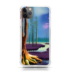 Artwork Outdoors Night Trees Setting Scene Forest Woods Light Moonlight Nature Iphone 11 Pro Max 6 5 Inch Tpu Uv Print Case by Posterlux