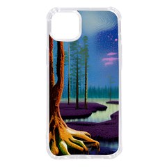 Artwork Outdoors Night Trees Setting Scene Forest Woods Light Moonlight Nature Iphone 14 Plus Tpu Uv Print Case by Posterlux