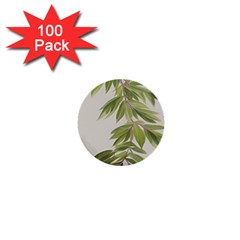 Watercolor Leaves Branch Nature Plant Growing Still Life Botanical Study 1  Mini Buttons (100 Pack)  by Posterlux