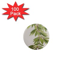 Watercolor Leaves Branch Nature Plant Growing Still Life Botanical Study 1  Mini Magnets (100 Pack) 