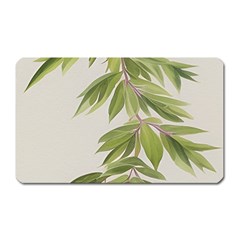 Watercolor Leaves Branch Nature Plant Growing Still Life Botanical Study Magnet (rectangular) by Posterlux