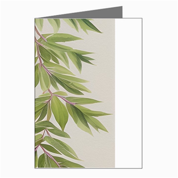 Watercolor Leaves Branch Nature Plant Growing Still Life Botanical Study Greeting Card