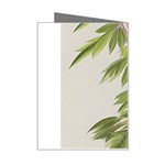 Watercolor Leaves Branch Nature Plant Growing Still Life Botanical Study Mini Greeting Card Right