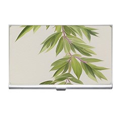 Watercolor Leaves Branch Nature Plant Growing Still Life Botanical Study Business Card Holder