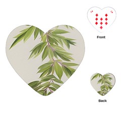 Watercolor Leaves Branch Nature Plant Growing Still Life Botanical Study Playing Cards Single Design (heart) by Posterlux