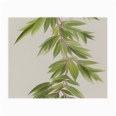 Watercolor Leaves Branch Nature Plant Growing Still Life Botanical Study Small Glasses Cloth (2 Sides)