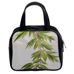 Watercolor Leaves Branch Nature Plant Growing Still Life Botanical Study Classic Handbag (two Sides)