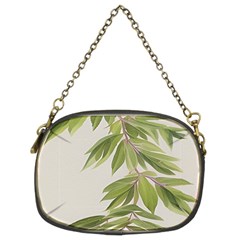 Watercolor Leaves Branch Nature Plant Growing Still Life Botanical Study Chain Purse (two Sides)