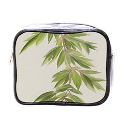 Watercolor Leaves Branch Nature Plant Growing Still Life Botanical Study Mini Toiletries Bag (one Side) by Posterlux