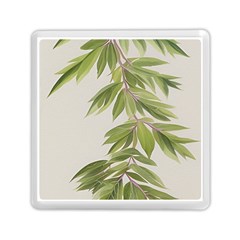 Watercolor Leaves Branch Nature Plant Growing Still Life Botanical Study Memory Card Reader (square)