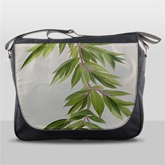 Watercolor Leaves Branch Nature Plant Growing Still Life Botanical Study Messenger Bag