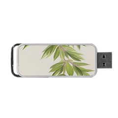 Watercolor Leaves Branch Nature Plant Growing Still Life Botanical Study Portable Usb Flash (one Side) by Posterlux