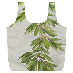 Watercolor Leaves Branch Nature Plant Growing Still Life Botanical Study Full Print Recycle Bag (xl)