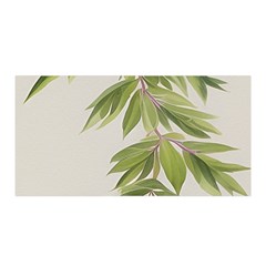 Watercolor Leaves Branch Nature Plant Growing Still Life Botanical Study Satin Wrap 35  X 70  by Posterlux