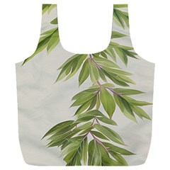 Watercolor Leaves Branch Nature Plant Growing Still Life Botanical Study Full Print Recycle Bag (xxl) by Posterlux