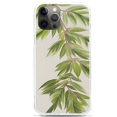 Watercolor Leaves Branch Nature Plant Growing Still Life Botanical Study Iphone 12 Pro Max Tpu Uv Print Case by Posterlux