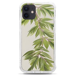 Watercolor Leaves Branch Nature Plant Growing Still Life Botanical Study Iphone 12 Mini Tpu Uv Print Case	 by Posterlux