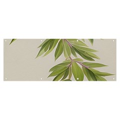 Watercolor Leaves Branch Nature Plant Growing Still Life Botanical Study Banner And Sign 8  X 3  by Posterlux