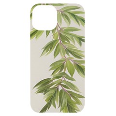 Watercolor Leaves Branch Nature Plant Growing Still Life Botanical Study Iphone 14 Black Uv Print Case