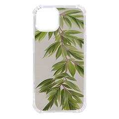 Watercolor Leaves Branch Nature Plant Growing Still Life Botanical Study Iphone 14 Tpu Uv Print Case by Posterlux