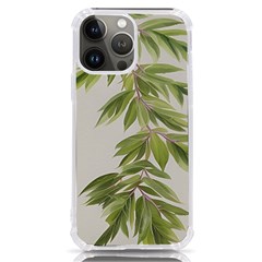 Watercolor Leaves Branch Nature Plant Growing Still Life Botanical Study Iphone 13 Pro Max Tpu Uv Print Case by Posterlux