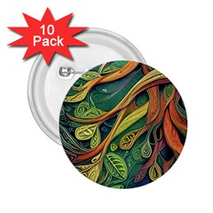 Outdoors Night Setting Scene Forest Woods Light Moonlight Nature Wilderness Leaves Branches Abstract 2 25  Buttons (10 Pack)  by Posterlux