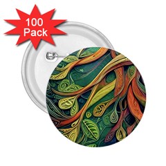 Outdoors Night Setting Scene Forest Woods Light Moonlight Nature Wilderness Leaves Branches Abstract 2 25  Buttons (100 Pack)  by Posterlux