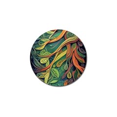 Outdoors Night Setting Scene Forest Woods Light Moonlight Nature Wilderness Leaves Branches Abstract Golf Ball Marker (4 Pack) by Posterlux