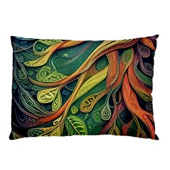 Outdoors Night Setting Scene Forest Woods Light Moonlight Nature Wilderness Leaves Branches Abstract Pillow Case by Posterlux