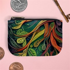 Outdoors Night Setting Scene Forest Woods Light Moonlight Nature Wilderness Leaves Branches Abstract Mini Coin Purse by Posterlux