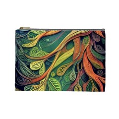 Outdoors Night Setting Scene Forest Woods Light Moonlight Nature Wilderness Leaves Branches Abstract Cosmetic Bag (large) by Posterlux