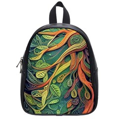 Outdoors Night Setting Scene Forest Woods Light Moonlight Nature Wilderness Leaves Branches Abstract School Bag (small)