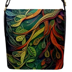 Outdoors Night Setting Scene Forest Woods Light Moonlight Nature Wilderness Leaves Branches Abstract Flap Closure Messenger Bag (s) by Posterlux