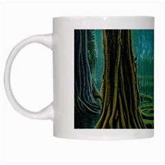 Boat Canoe Swamp Bayou Roots Moss Log Nature Scene Landscape Water Lake Setting Abandoned Rowboat Fi White Mug by Posterlux