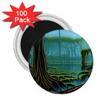 Boat Canoe Swamp Bayou Roots Moss Log Nature Scene Landscape Water Lake Setting Abandoned Rowboat Fi 2.25  Magnets (100 pack)  Front