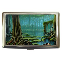 Boat Canoe Swamp Bayou Roots Moss Log Nature Scene Landscape Water Lake Setting Abandoned Rowboat Fi Cigarette Money Case by Posterlux