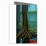 Boat Canoe Swamp Bayou Roots Moss Log Nature Scene Landscape Water Lake Setting Abandoned Rowboat Fi Greeting Card Right