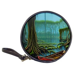 Boat Canoe Swamp Bayou Roots Moss Log Nature Scene Landscape Water Lake Setting Abandoned Rowboat Fi Classic 20-cd Wallets by Posterlux