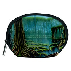 Boat Canoe Swamp Bayou Roots Moss Log Nature Scene Landscape Water Lake Setting Abandoned Rowboat Fi Accessory Pouch (medium) by Posterlux